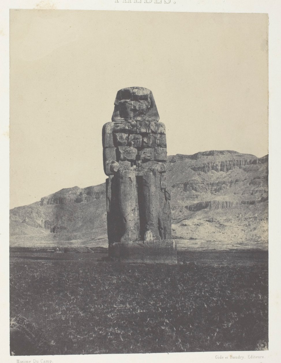 Gournah, Statue de Memnon ; Thèbes - Maxime Du Camp