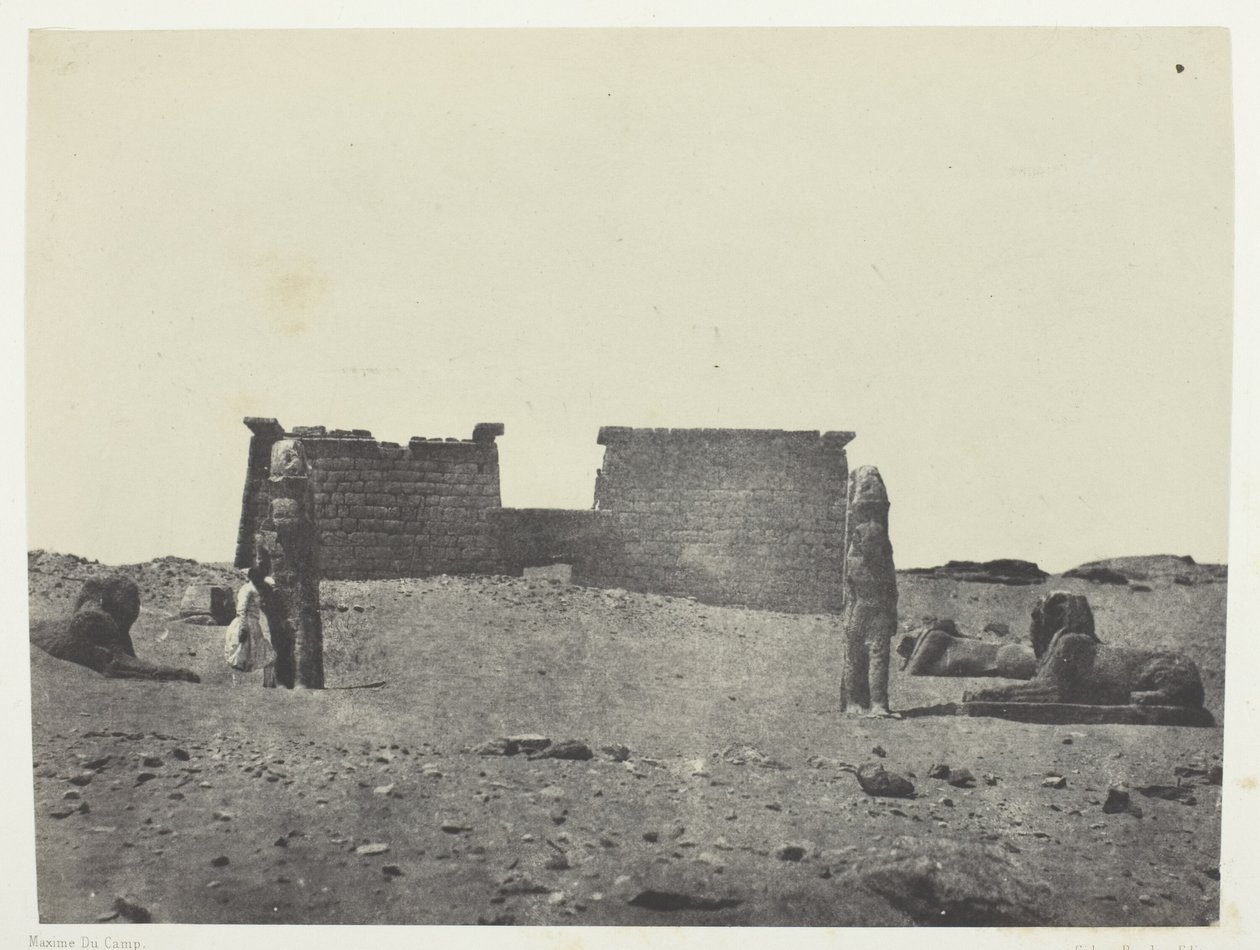 Hémi-Spéos De Séboua, Drômos; Nubie, plate 97 from the album "Egypte, Nubie, Palestine et Syrie" (1852) - Maxime Du Camp