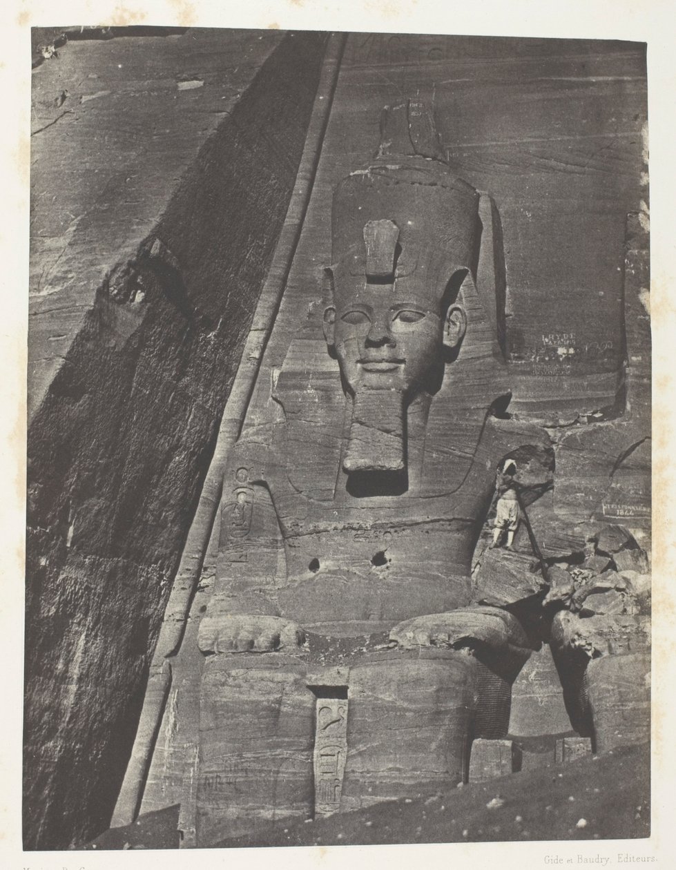 Ibsamboul, Colosse Oriental Du Grand Spéos De Phrè; Nubie, plate 103 from the album "Egypte, Nubie, Palestine et Syrie" (1852) - Maxime Du Camp