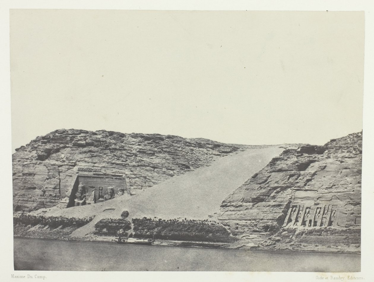 Ibsamboul, Les Deux Spéos; Nubie, plate 101 from the album "Egypte, Nubie, Palestine et Syrie" (1852) - Maxime Du Camp