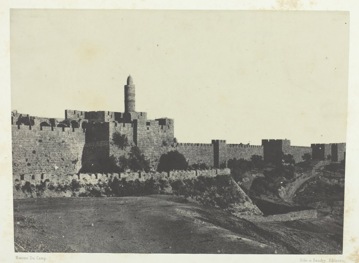 Jérusalem, Partie Occidentale Des Murailles, Palestine, 1849-51, imprimé en 1852 - Maxime Du Camp