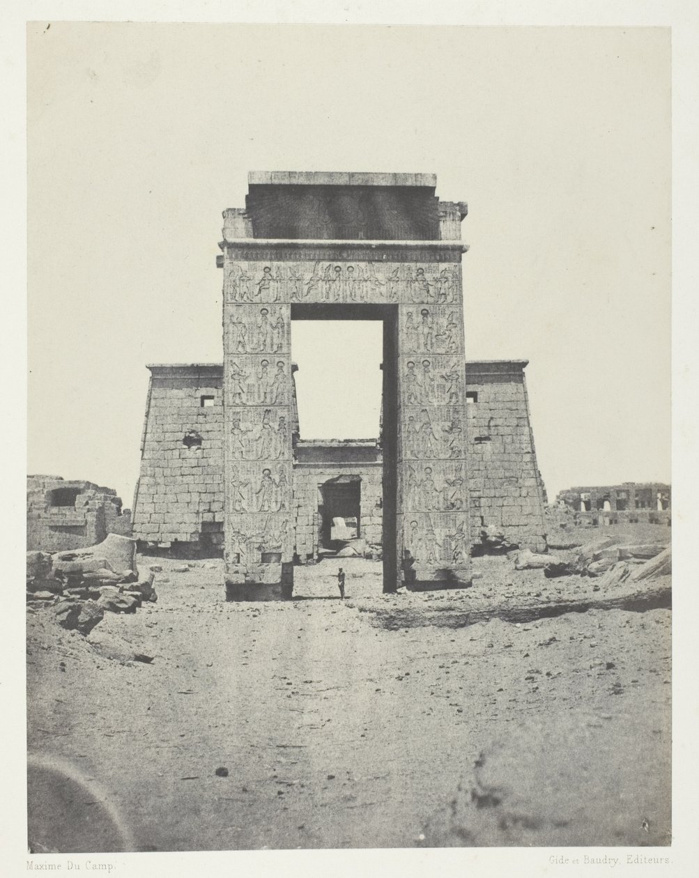 Karnak, Propylône du Temple de Khons; Thèbes - Maxime Du Camp