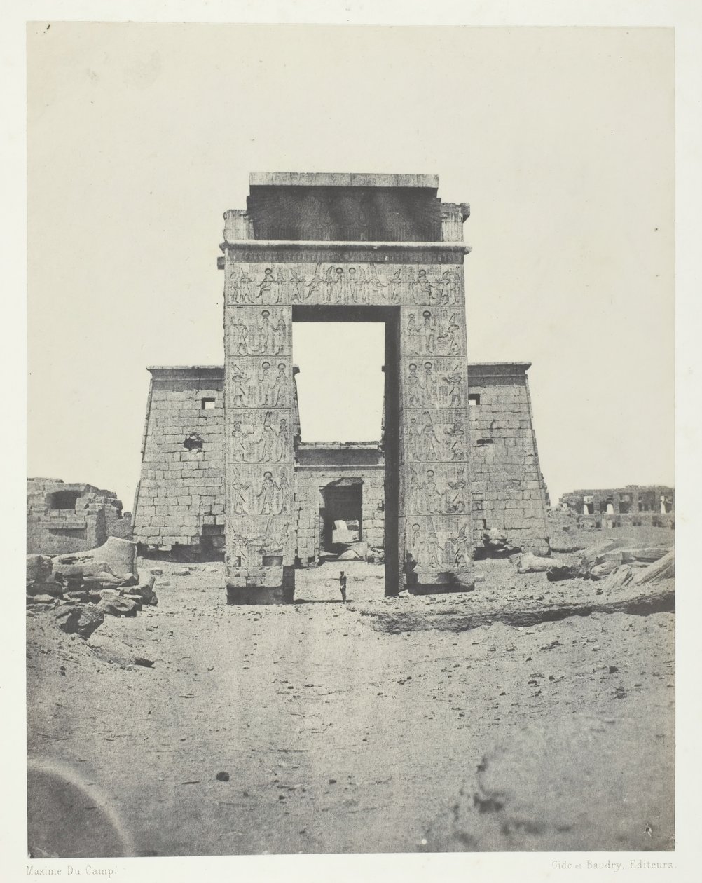 Karnak, propylône du temple de Khons, Thèbes, 1849-51, imprimé 1852 - Maxime Du Camp