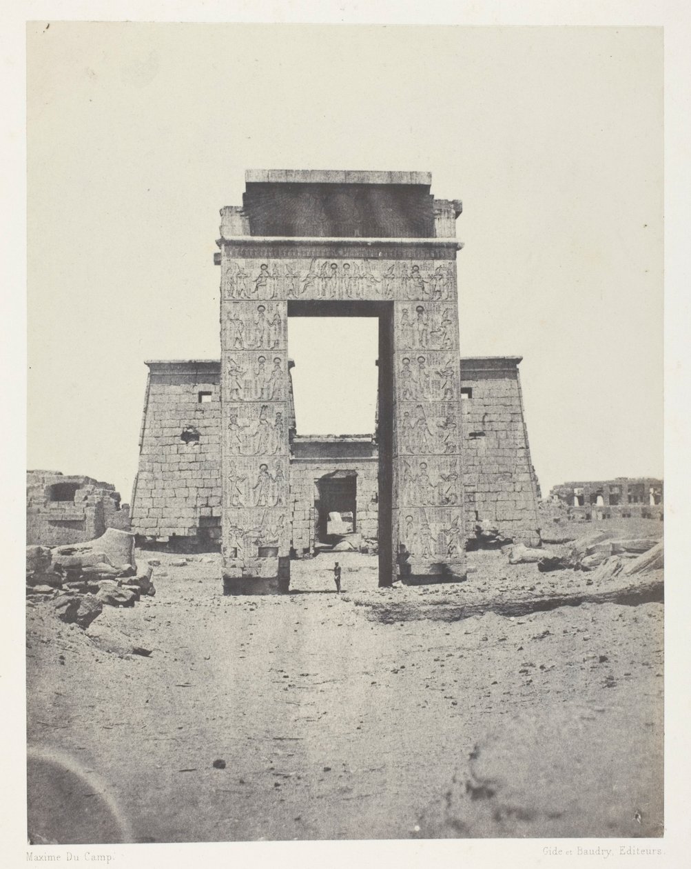 Karnak, Propylône du Temple de Khons; Thèbes - Maxime Du Camp
