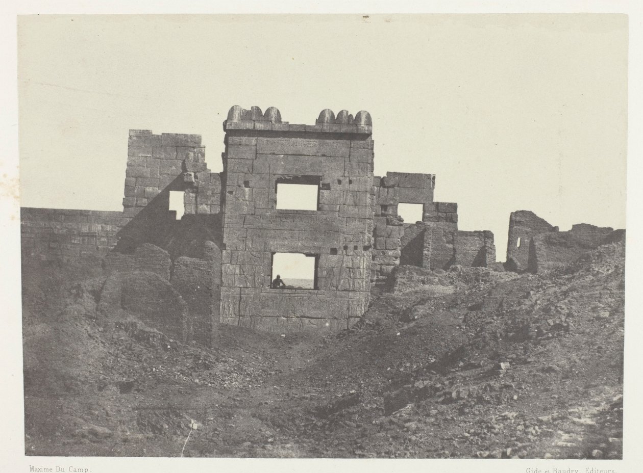 Médinet-Habou, Façade Orientale du Gynécée de Ramsès-Méiamoun; Thèbes - Maxime Du Camp