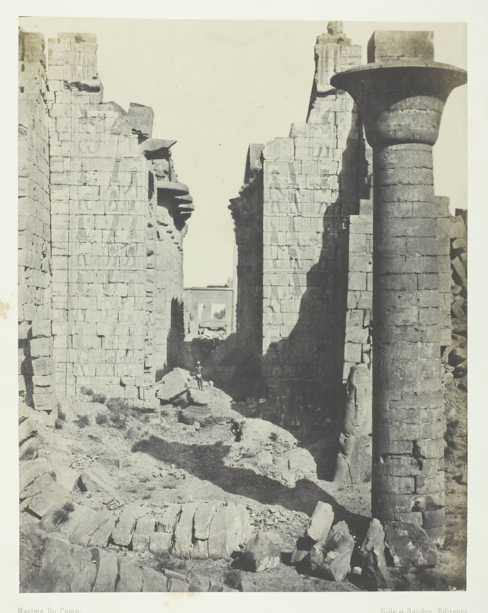 Palais de Karnak, Cour des Bubastites et Entrée Principale de la Salle Hypostyle, Thèbes - Maxime Du Camp
