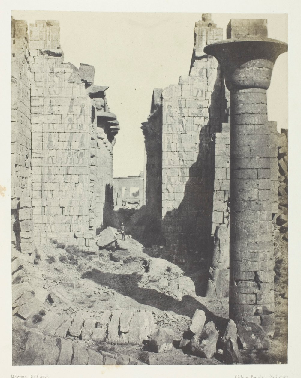 Palais de Karnak, Cour des Bubastites et Entrée Principale de la Salle Hypostyle; Thèbes - Maxime Du Camp