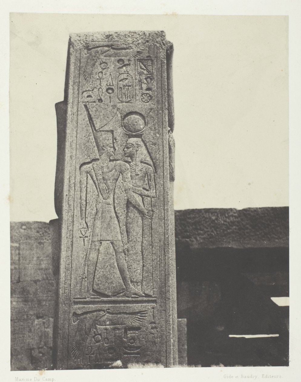 Palais de Karnak, Pilier devant le Sanctuaire de Granit; Thèbes - Maxime Du Camp