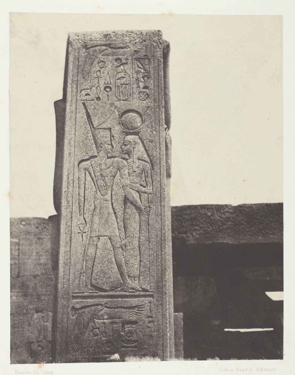 Palais de Karnak, Pilier devant le Sanctuaire de Granit; Thèbes - Maxime Du Camp