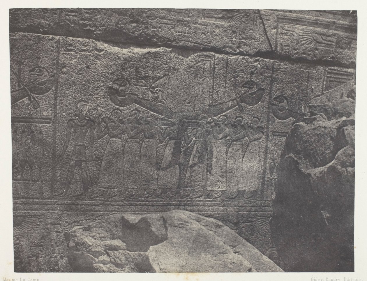 Palais de Karnak, Sculptures Extérieures du Sanctuaire de Granit; Thèbes - Maxime Du Camp