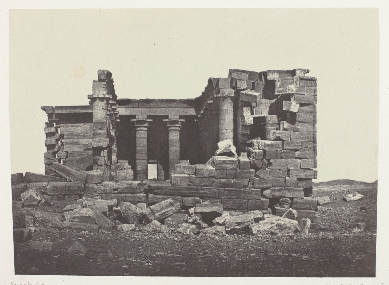 Temple De Maharakkah (Hièra Sycaminos Des Grecs); Nubie, plate 96 from the album "Egypte, Nubie, Palestine et Syrie" (1852) - Maxime Du Camp