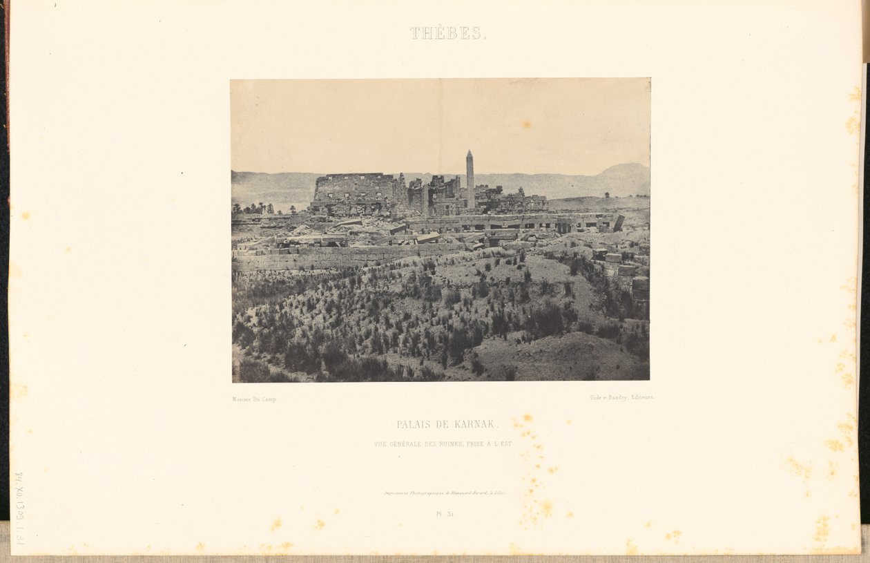 Thèbes. Palais de Karnak. Vue générale des ruines, prise à l