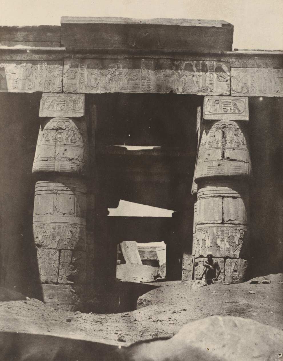 Thebes: Karnak, Portique de Temple de Khons,1850 (photo) - Maxime Du Camp