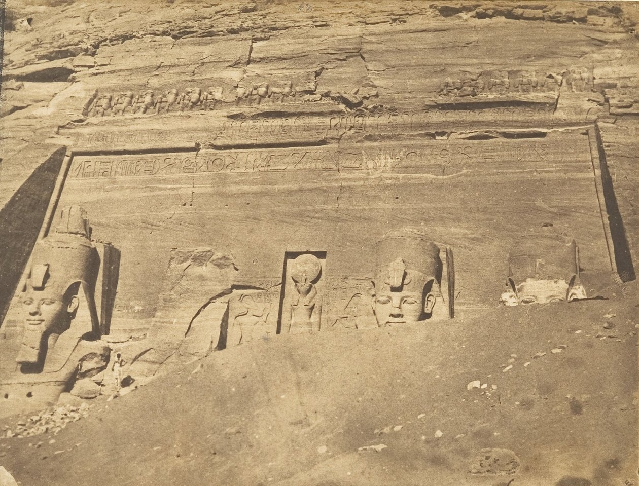 Vue de la façade du Spéos de Phré, à Abousembil, mars 1850 - Maxime Du Camp