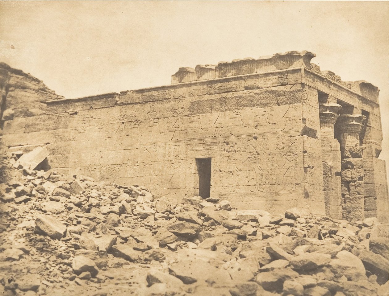 Vue du pronaos du Temple de Dandour Tropique du Cancer, 7 avril 1850 - Maxime Du Camp