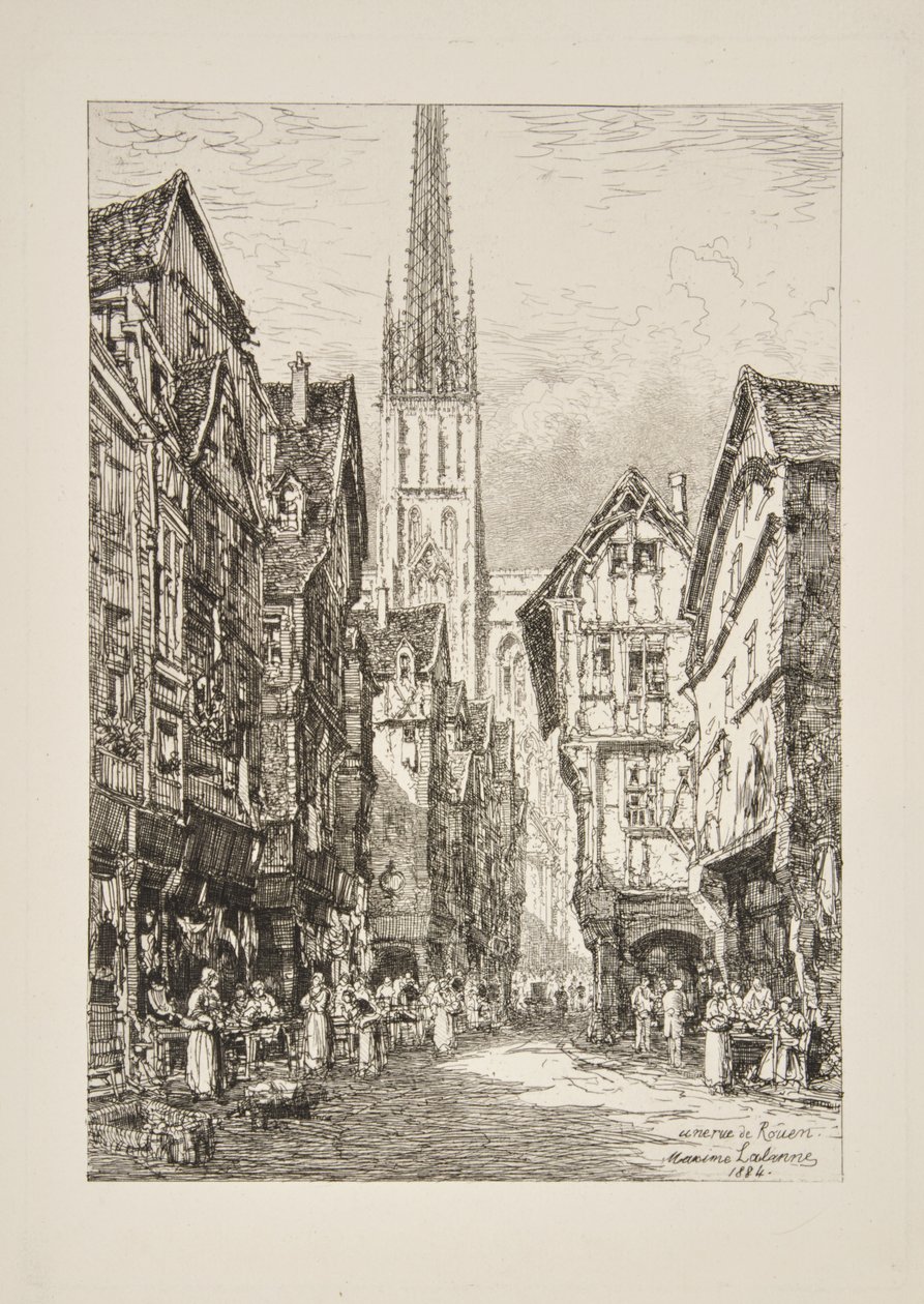 Une rue de Rouen - Maxime Lalanne