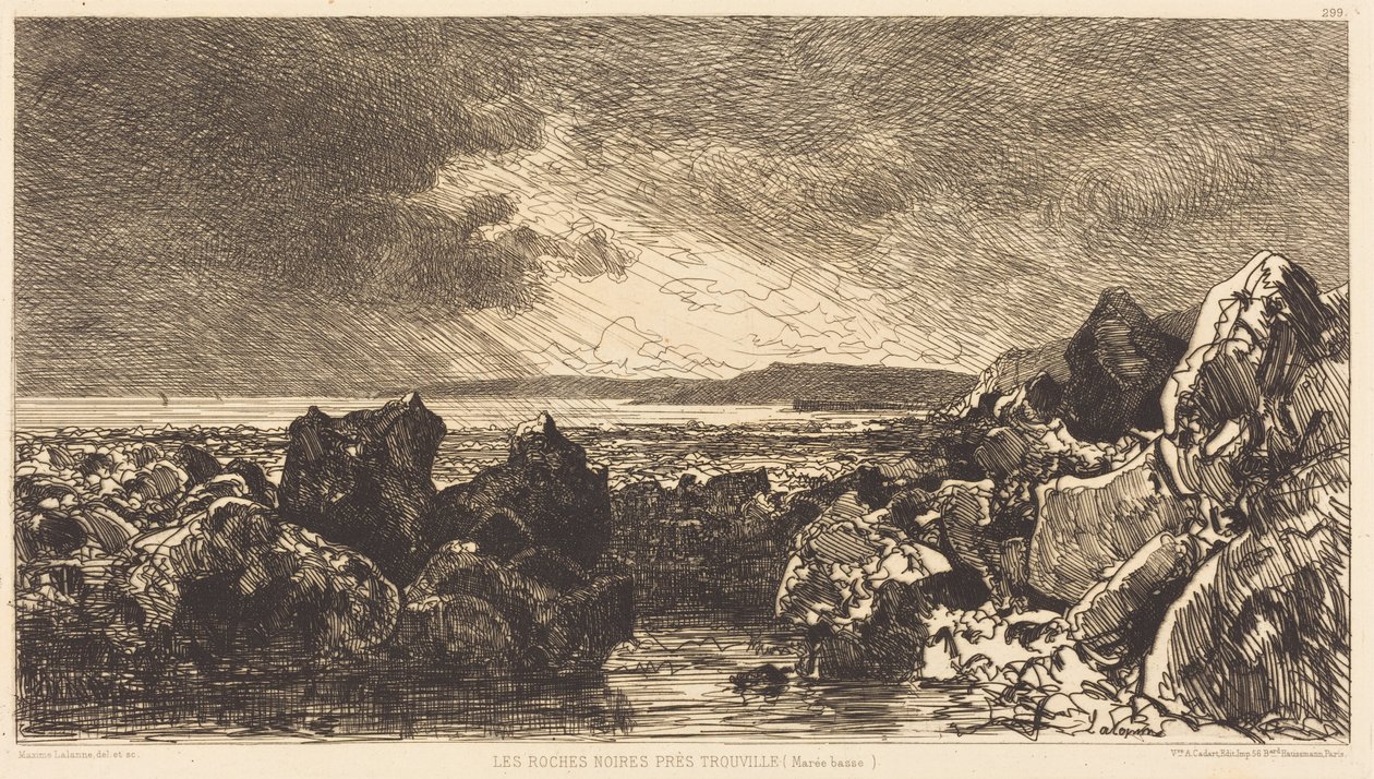 Les Roches noires près de Trouville (marée basse) - Maxime Lalanne
