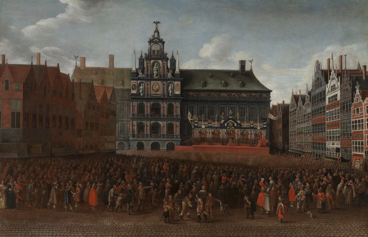 La proclamation de la paix de Münster sur la Grand-Place d