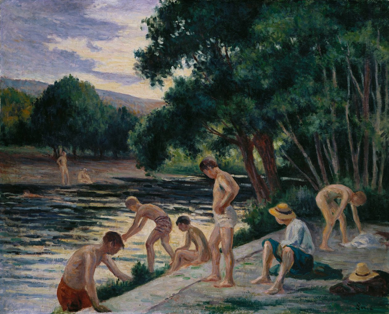 Baigneurs sur les rives de la Cure - Maximilien Luce