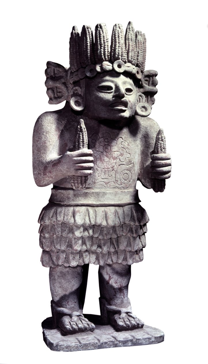 Civilisation précolombienne : statue maya représentant le dieu des servantes. Paris, Musée de l