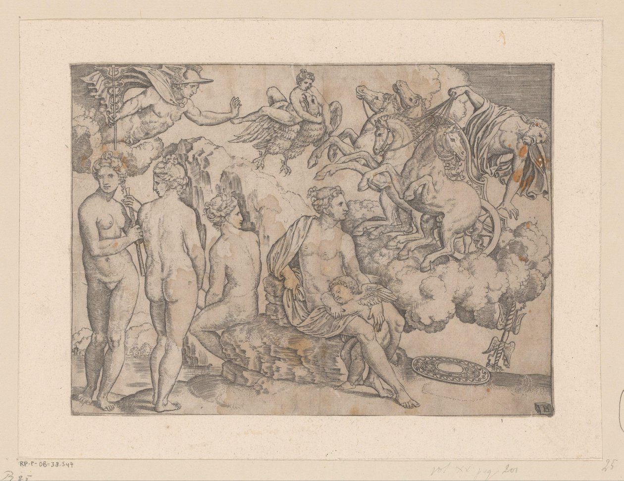Vénus avec Amour et Jupiter avec Ganymède - Meester van de Dobbelsteen