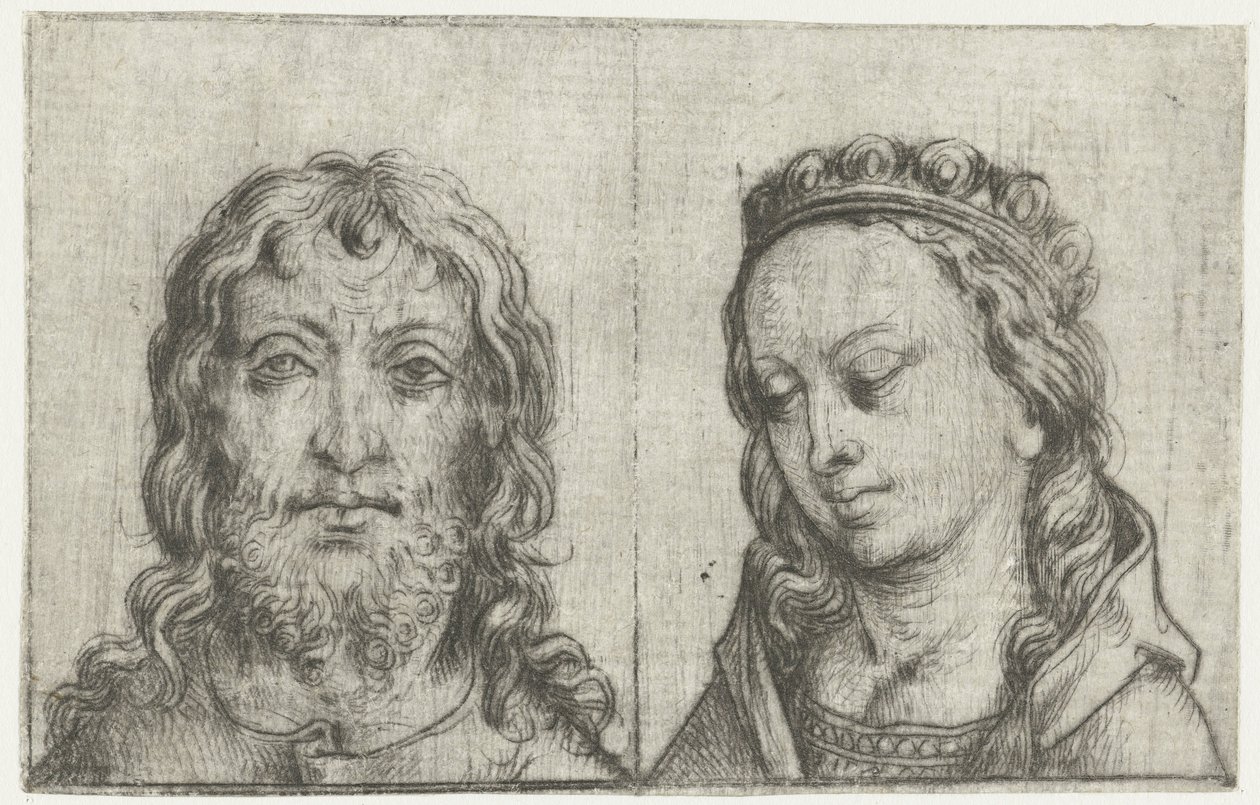 Les têtes du Christ et de Marie - Meester van het Amsterdamse Kabinet