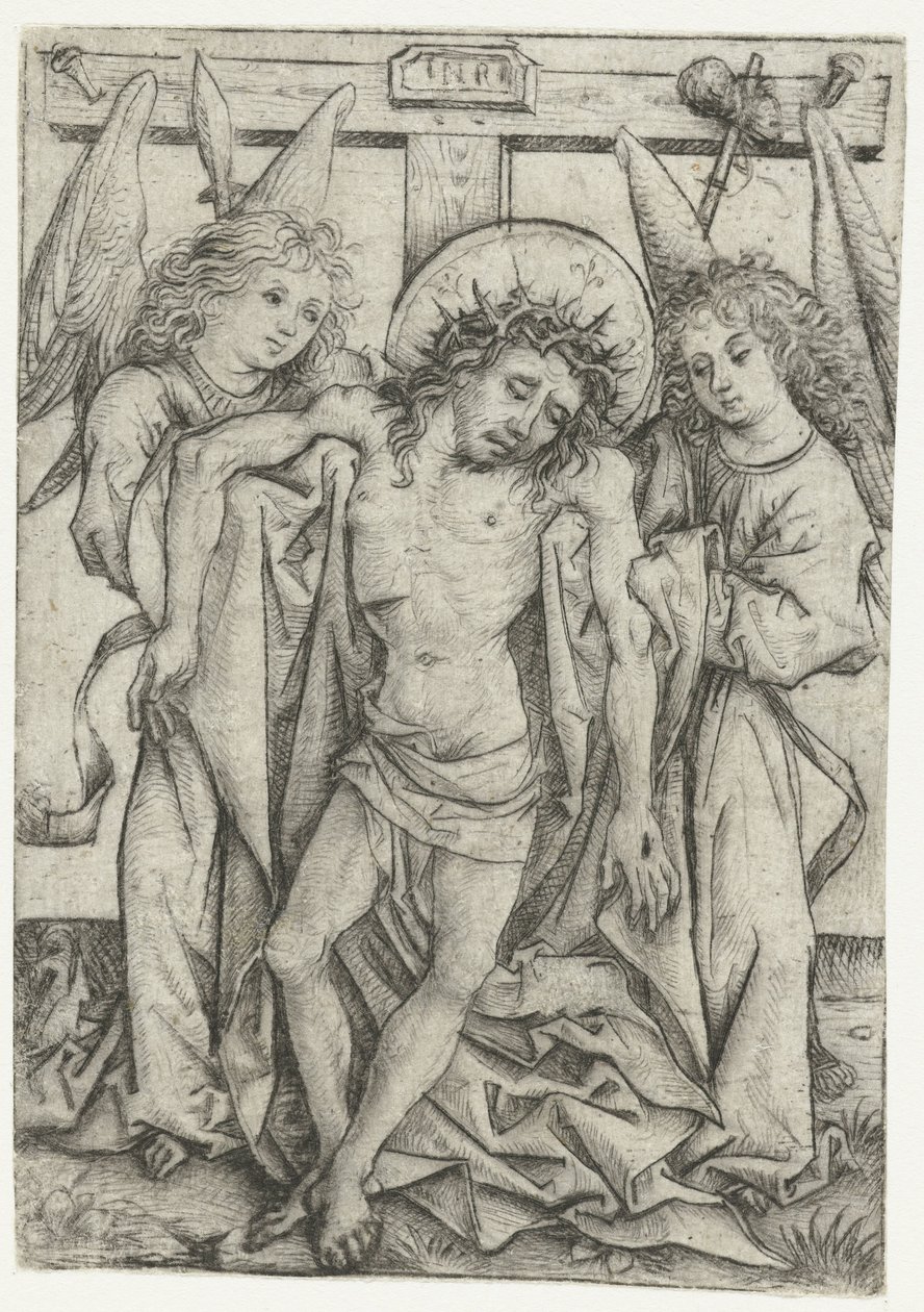 Le corps du Christ soutenu par deux anges - Meester van het Amsterdamse Kabinet