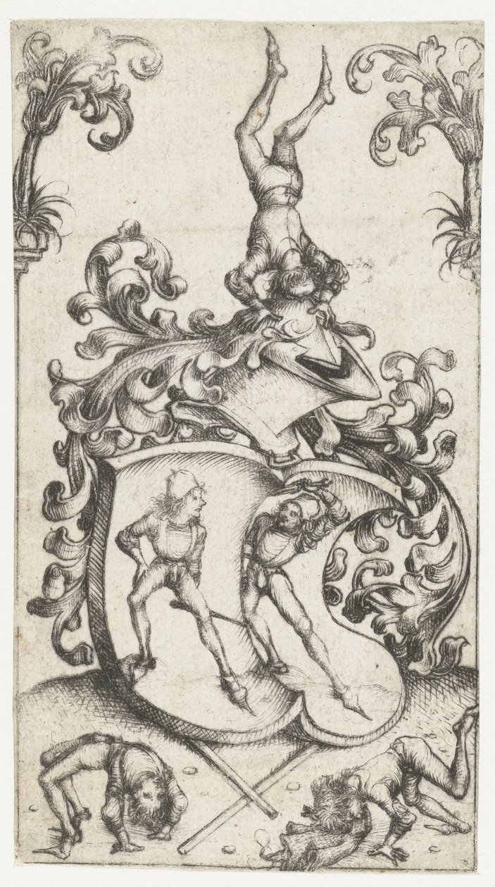 Blason avec acrobates et escrimeurs - Meester van het Amsterdamse Kabinet