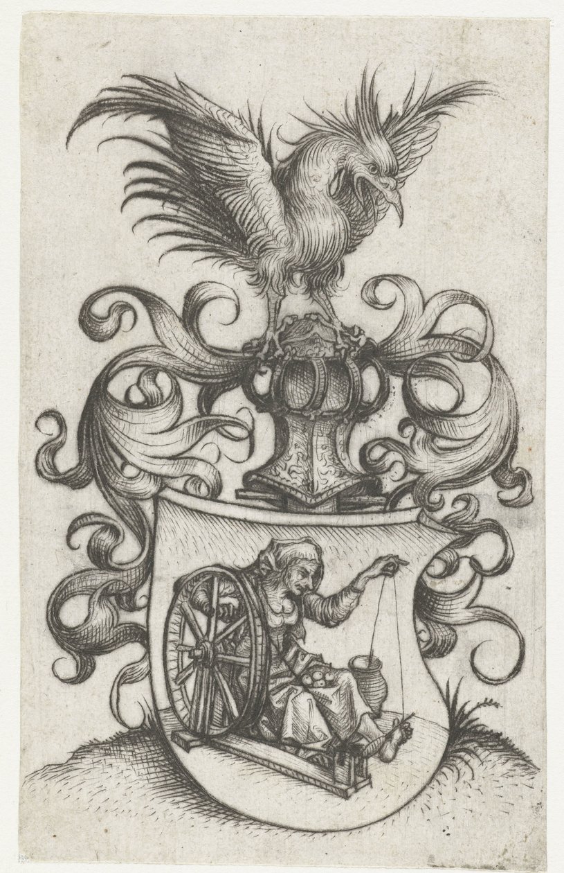 Blason avec vieille femme tordue - Meester van het Amsterdamse Kabinet