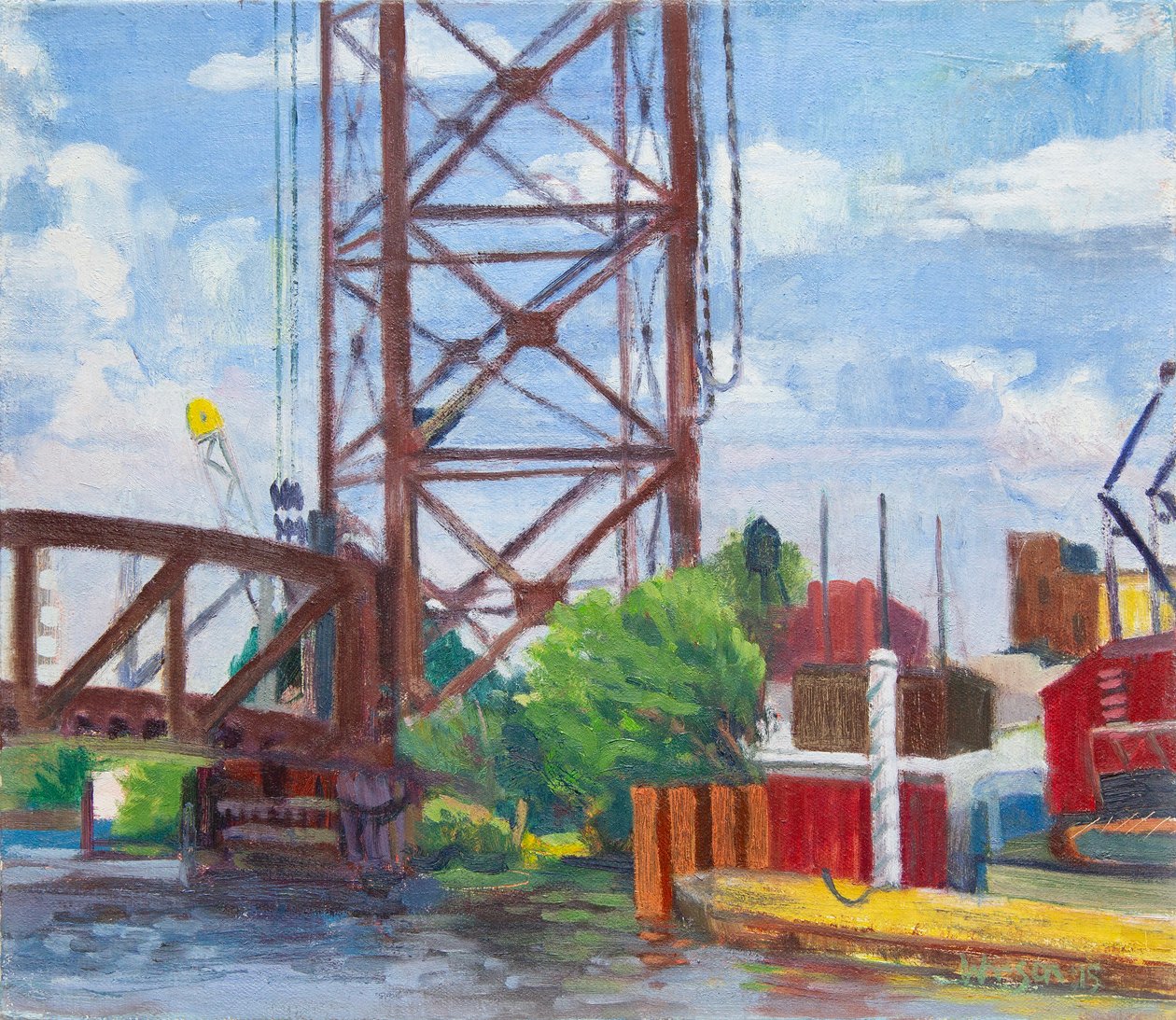 Vue du parc commémoratif Ping Tom, 2015 (huile sur toile) - Megan Williamson