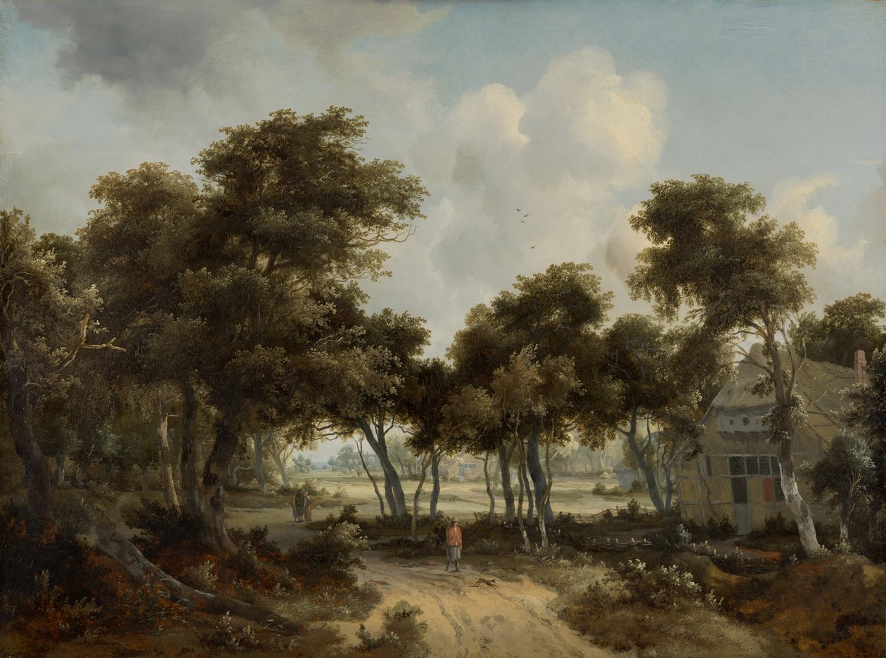 Cottages dans une forêt - Meindert Hobbema