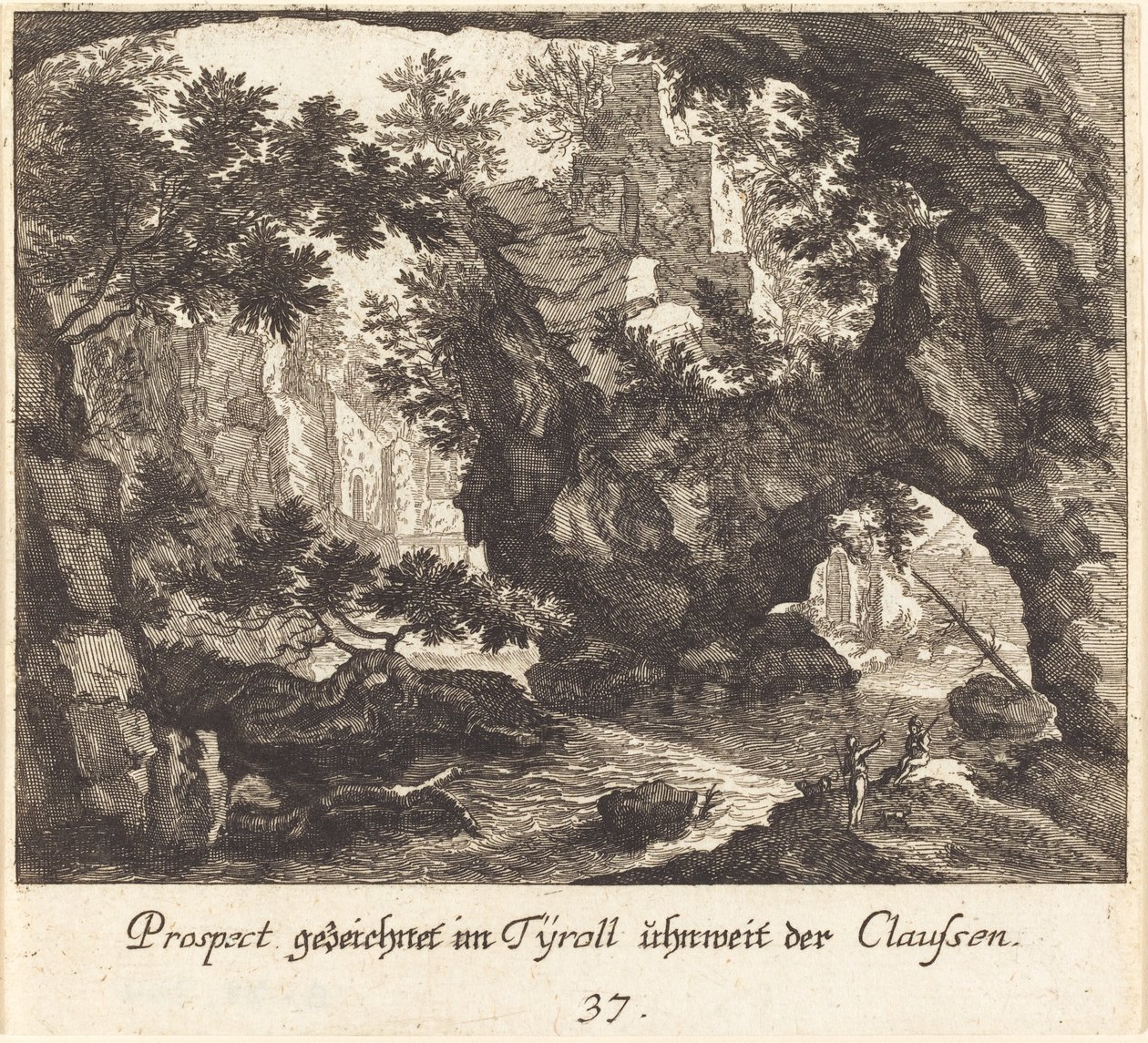 Paysage Tyrolien - Melchior Küsel after Johann Wilhelm Baur