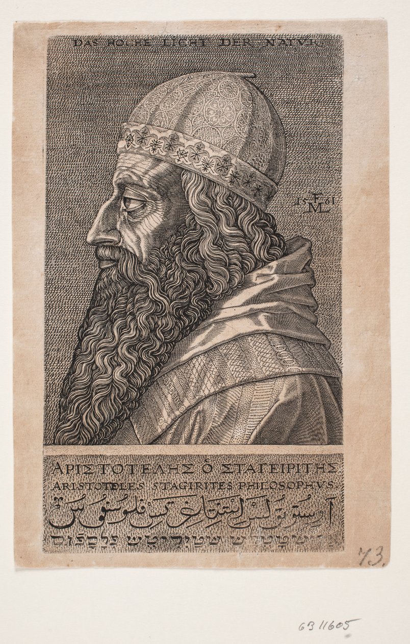 Aristote, portrait en buste, profil vers la gauche - Melchior Lorck