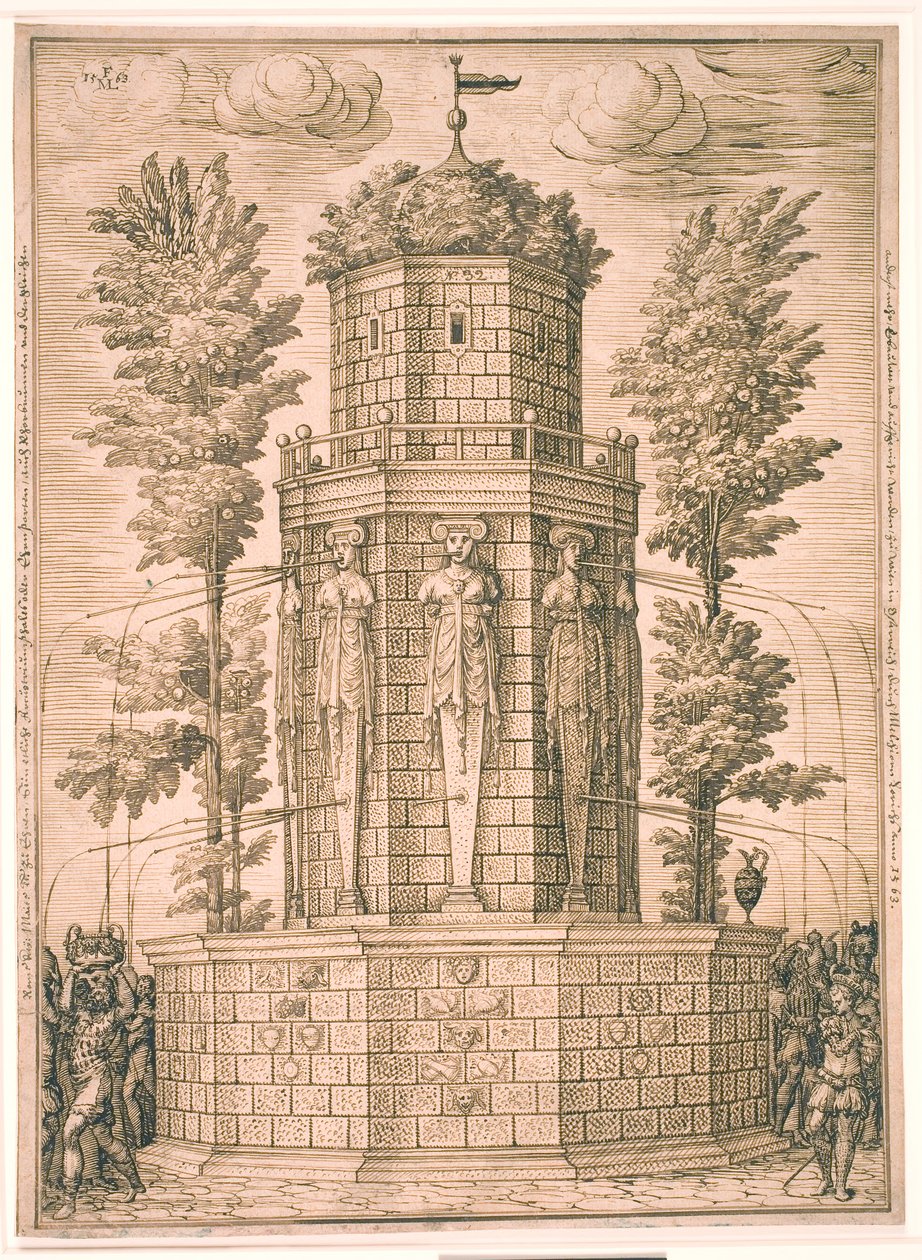 Fontaine avec cariatides - Melchior Lorck