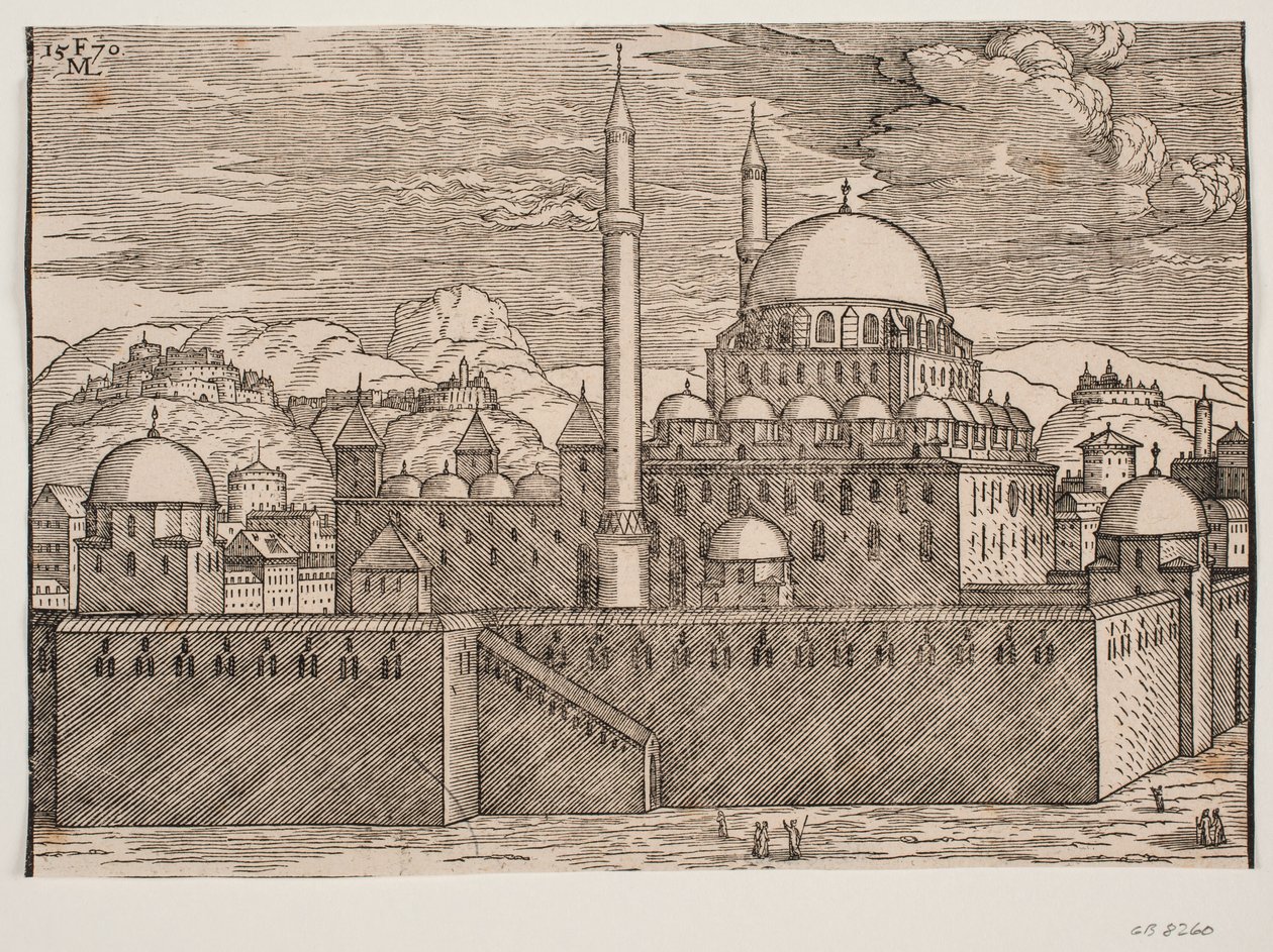 Image idéalisée de la mosquée Bayazidiye, vue du sud-est - Melchior Lorck