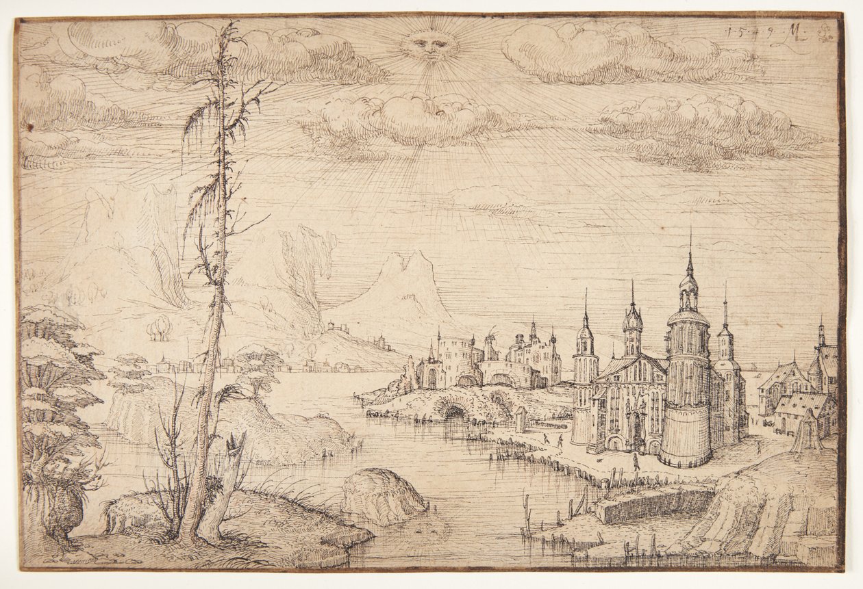 Paysage avec une ville - Melchior Lorck