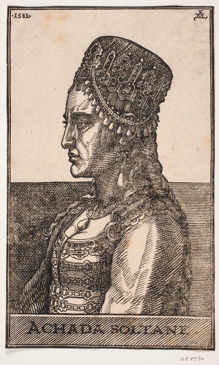 Portrait de sultane, profil vers la gauche : ACHADA SOLTANE - Melchior Lorck