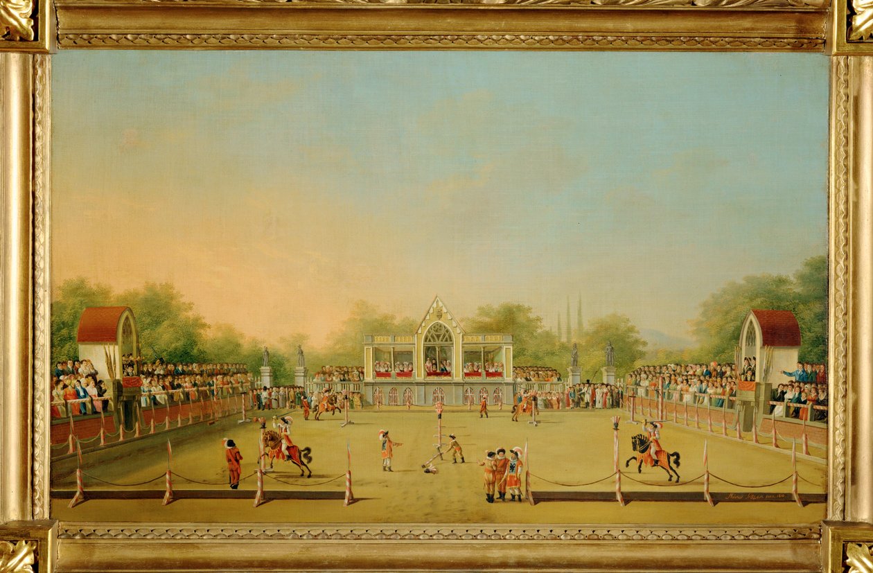 Turnier in Laxenburg -Tournoi au château de Laxenburg ... (peinture sur toile) - Melchior Seltzam