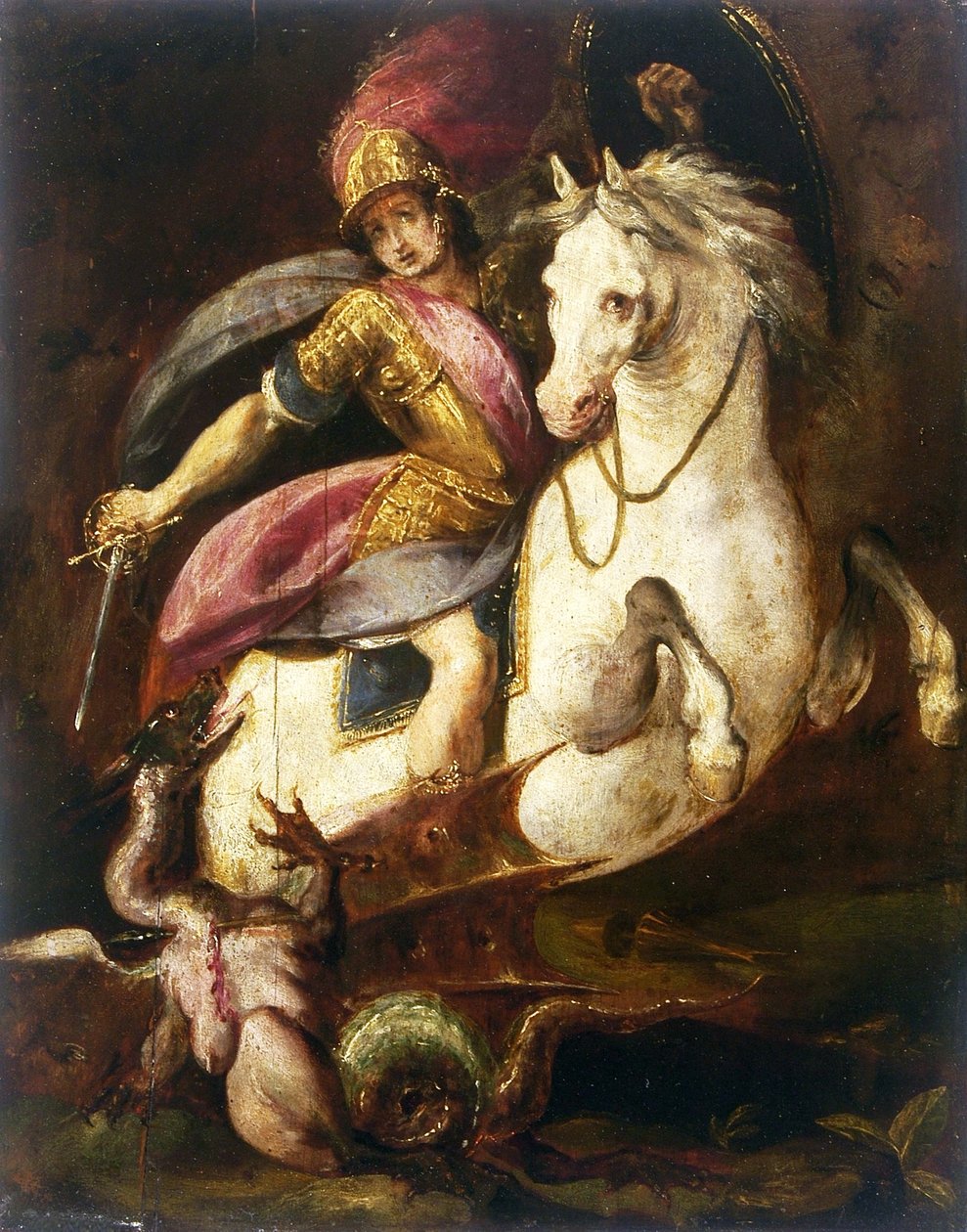 Saint-Georges et le dragon. - Melchiorre Gherardini