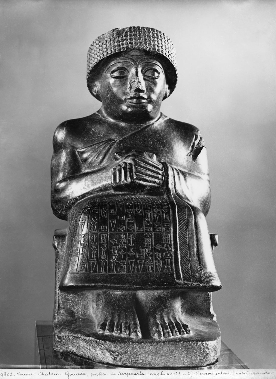 Gudea, Prince de Lagash, statue dédiée à Ningizzada, néo-sumérien, de Telloh, ancien Girsu, vers 2130 av. J.-C. - Mesopotamian