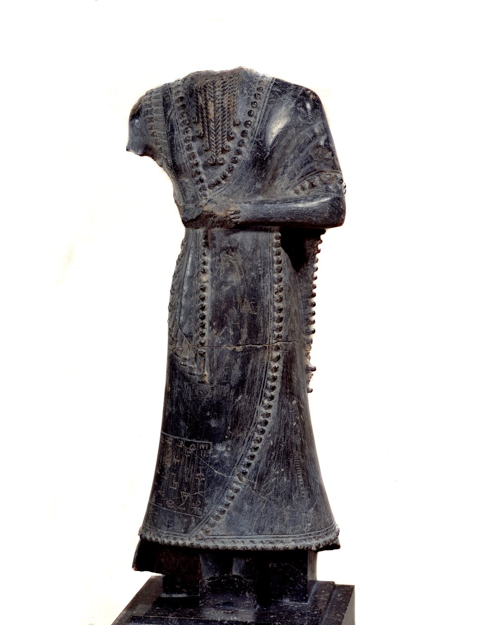 Mésopotamie : statuette acéphale en stéatite d