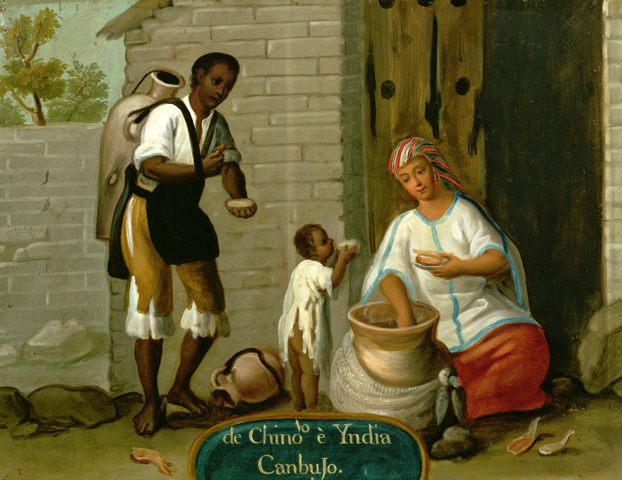 Un homme chinois et sa femme amérindienne, d