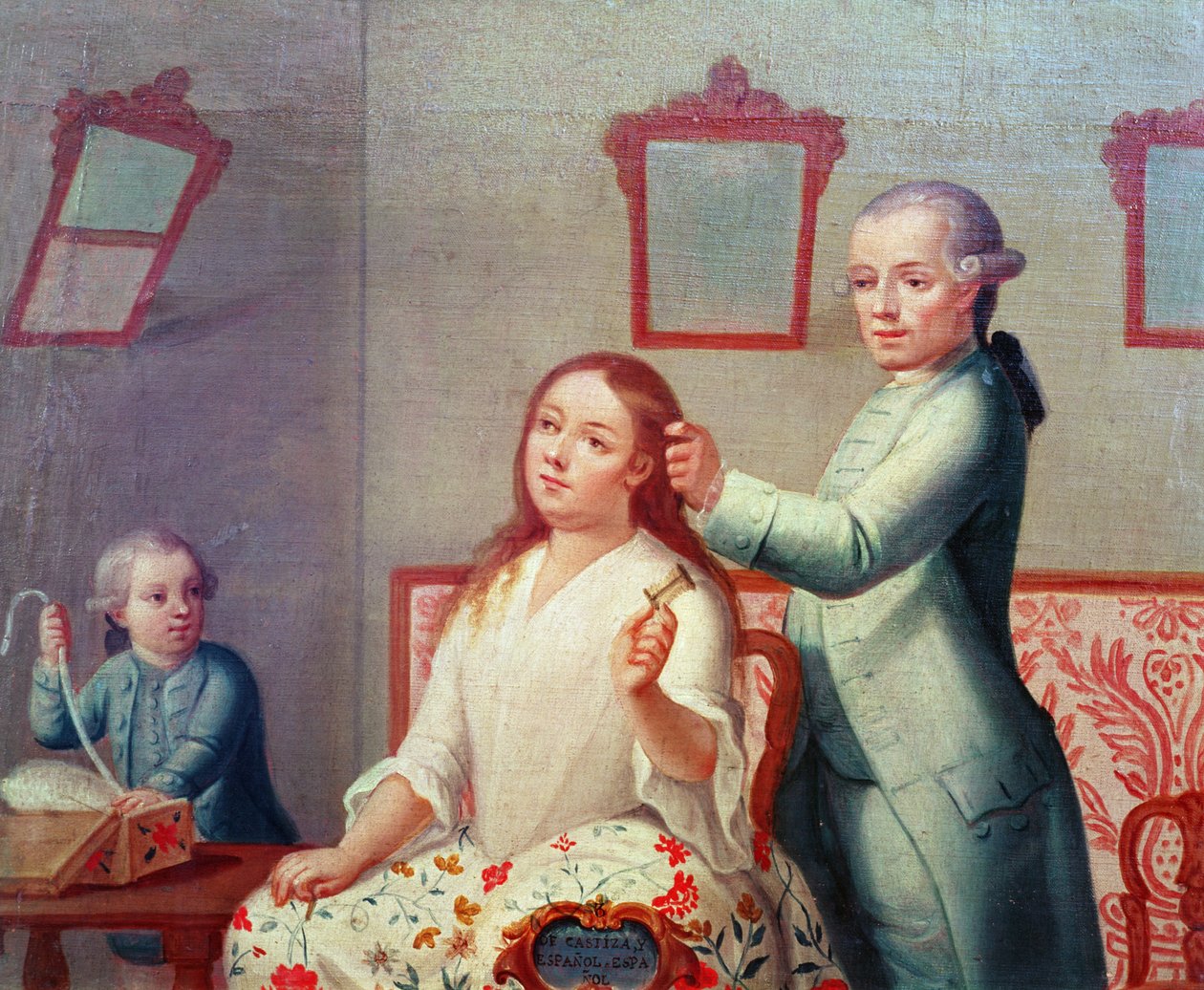Un homme espagnol et sa femme mexicaine de race pure, d