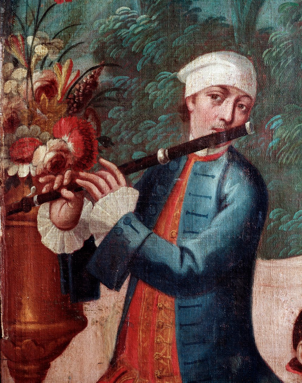 Joueur de flûte (détail) - Mexican School