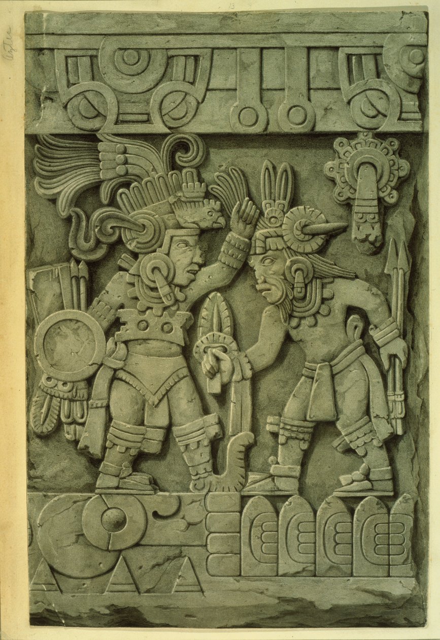 La pierre de Tizoc (lithographie couleur) - Mexican School