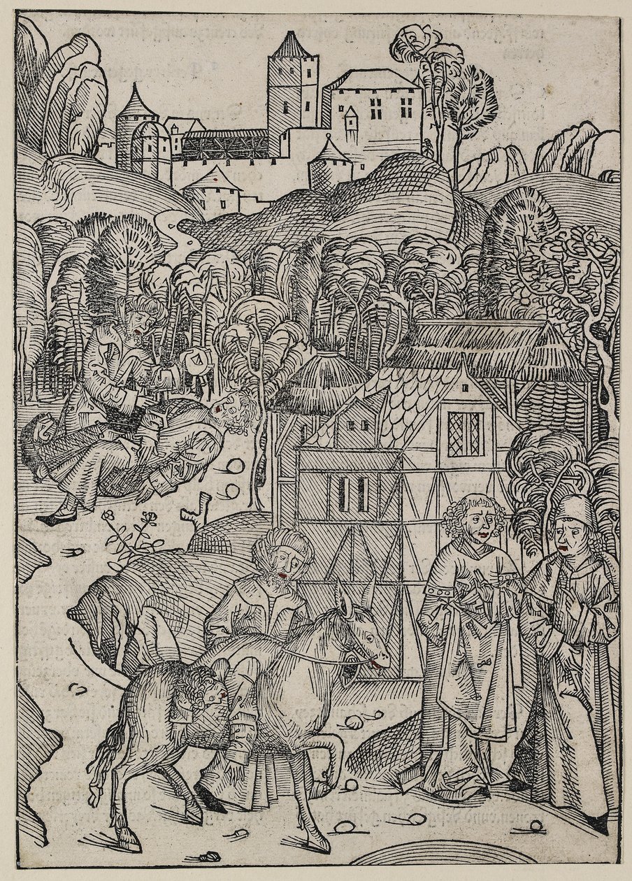 La deuxième partie de la parabole du bon Samaritain, vers 1491 - Michael Wolgemut