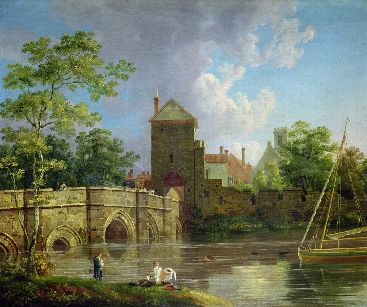 La poterne de Layerthorpe, York, vers 1769 (huile sur toile) - Michael (1743-1801) Rooker