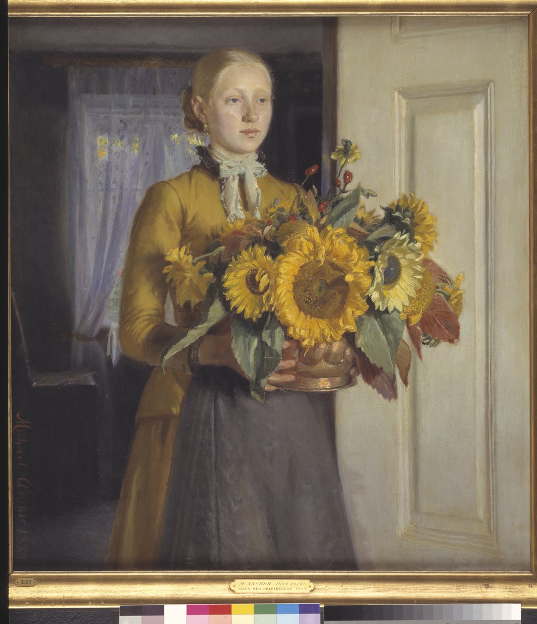 Une fille avec des tournesols - Michael Ancher
