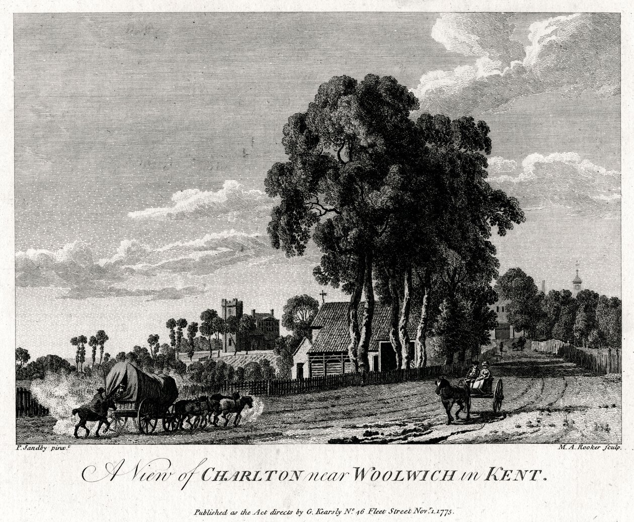 Vue de Charlton près de Woolwich dans le Kent, 1775 - Michael Angelo Rooker