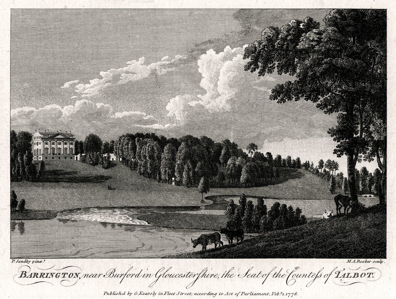 Barrington, près de Burford dans le Gloucestershire, le siège de la comtesse de Talbot - Michael Angelo Rooker